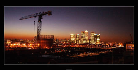 Greenwich, view of Canary Wharf London