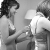 Bridesmaids getting ready - Black & White shot